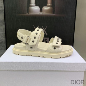 Dior DiorAct Sandals Women Lambskin With Rivets White