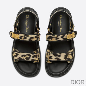 Dior DiorAct Sandals Women Mizza Technical Fabric Beige