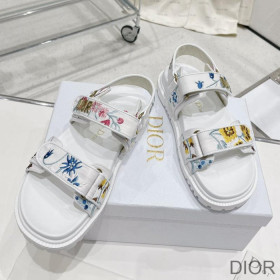 Dior DiorAct Sandals Women Petites Fleurs Technical Fabric White