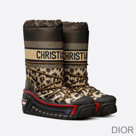 Dior DiorAlps Snow Boots Women Mizza Shiny Nylon Beige