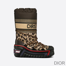 Dior DiorAlps Snow Boots Women Mizza Shiny Nylon Beige