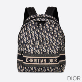 DiorTravel Backpack Oblique Motif Canvas Blue