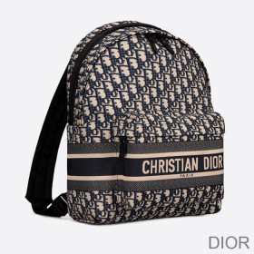 DiorTravel Backpack Oblique Motif Canvas Blue
