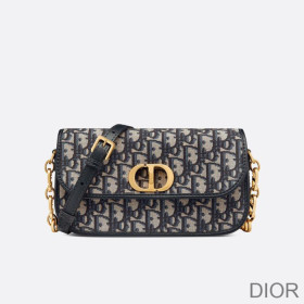 Dior 30 Montaigne Avenue Bag Oblique Motif Canvas Blue