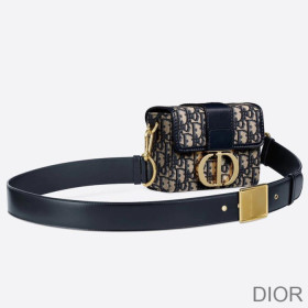 Dior 30 Montaigne Box Bag Oblique Motif Canvas Blue