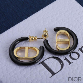 Dior 30 Montaigne Earrings Metal and Lacquer Gold/Black