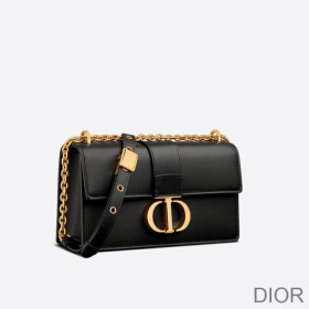 Dior 30 Montaigne East West Bag With Chain Calfskin Black