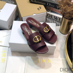 Dior 30 Montaigne Heeled Slides Women Calfskin Burgundy