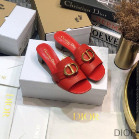 Dior 30 Montaigne Heeled Slides Women Calfskin Red