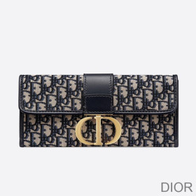 Dior 30 Montaigne Pouch Oblique Motif Canvas Blue