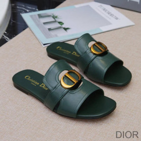 Dior 30 Montaigne Slides Women Calfskin Green