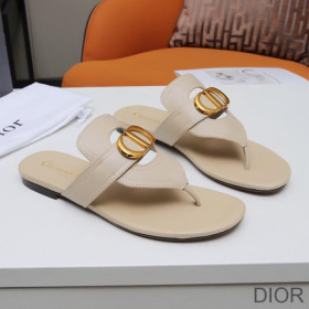 Dior 30 Montaigne Thong Slides Women Calfskin Apricot