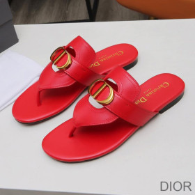 Dior 30 Montaigne Thong Slides Women Calfskin Red