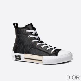 Dior B23 High Top Sneakers Unisex CD Diamond Motif Canvas Black