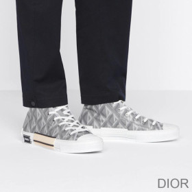 Dior B23 High Top Sneakers Unisex CD Diamond Motif Canvas Grey