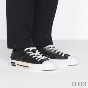 Dior B23 Sneakers Unisex CD Diamond Motif Canvas Black
