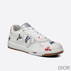 Dior B27 Sneakers Unisex Kenny Scharf Calfskin White