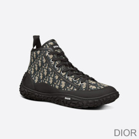Dior B28 High Top Sneakers Unisex Oblique Motif Canvas and Rubber Black