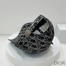Dior Baseball Cap Shawn Logo Oblique Canvas Black