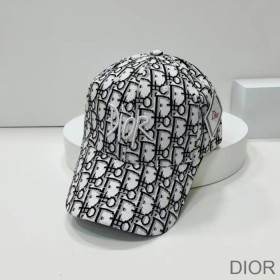 Dior Baseball Cap Shawn Logo Oblique Canvas White