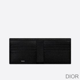 Dior Bi Fold Wallet CD Diamond Motif Canvas Black