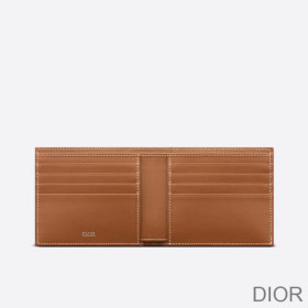 Dior Bi Fold Wallet CD Diamond Motif Canvas Brown