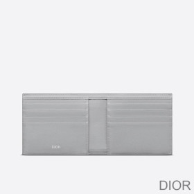 Dior Bi Fold Wallet CD Diamond Motif Canvas Grey