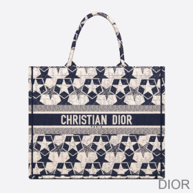 Dior Book Tote Etoile Motif Canvas Blue/White
