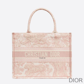 Dior Book Tote Toile De Jouy Motif Canvas Pink Bag