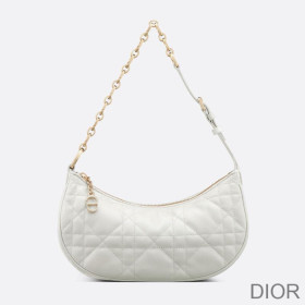 Dior CD Lounge Bag Cannage Lambskin White