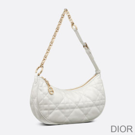 Dior CD Lounge Bag Cannage Lambskin White