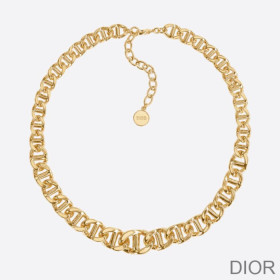 Dior CD Navy Necklace Metal Gold