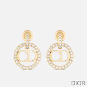 Dior Clair D Lune Earrings Metal and Crystals Gold