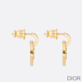 Dior Clair D Lune Earrings Metal and Crystals Gold