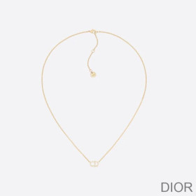 Dior Clair D Lune Necklace Metal White Crystals Gold