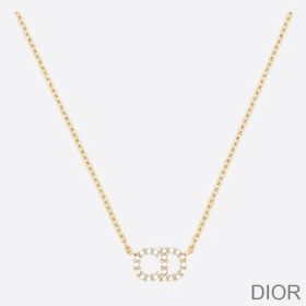 Dior Clair D Lune Necklace Metal White Crystals Gold