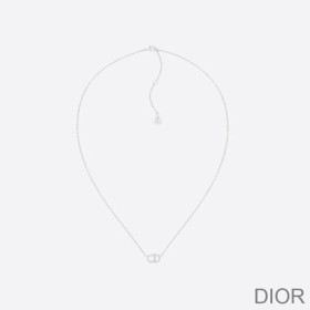 Dior Clair D Lune Necklace Metal White Crystals Silver