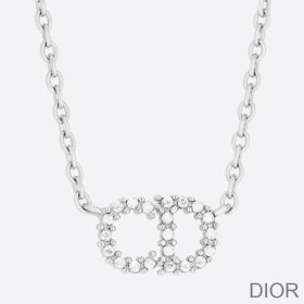 Dior Clair D Lune Necklace Metal White Crystals Silver