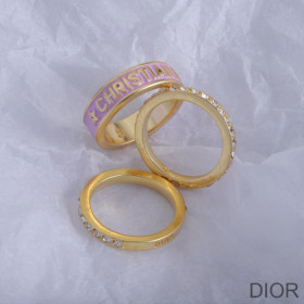 Dior Code Ring Set Metal, Crystals and Lacquer Gold/Purple