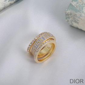 Dior Code Ring Set Metal, Crystals and Lacquer Gold/White