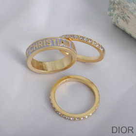Dior Code Ring Set Metal, Crystals and Lacquer Gold/White