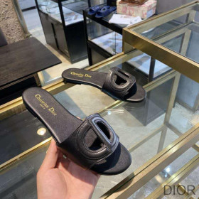 Dior D Club Slides Women Calfskin Black