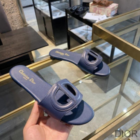 Dior D Club Slides Women Calfskin Blue