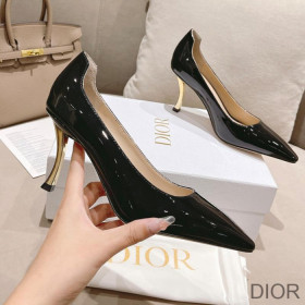 Dior D Fame Pumps Women Patent Leather Black