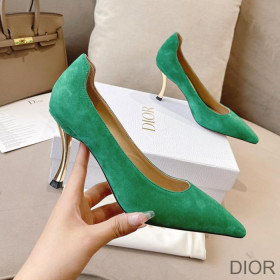 Dior D Fame Pumps Women Suede Green
