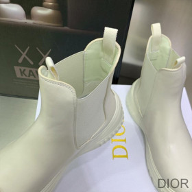 Dior D Racer Ankle Boots Women Calfskin White