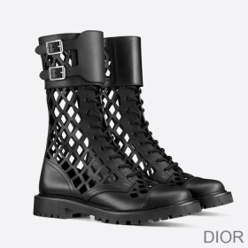 Dior D Trap Ankle Boots Women Matte Calfskin Black