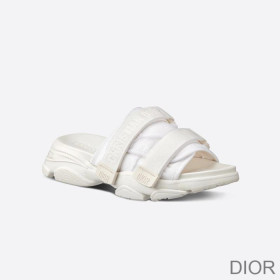 Dior D Wander Slides Women Camouflage Technical Fabric White