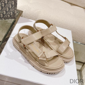 Dior D Wave Sandals Women Lambskin Beige