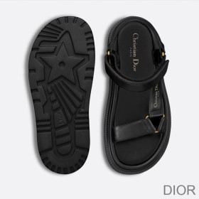 Dior D Wave Sandals Women Lambskin Black